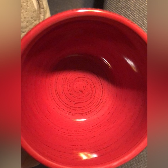 Tag Red Ceramic Serving Bowls with Stand - Picture 3 of 6
